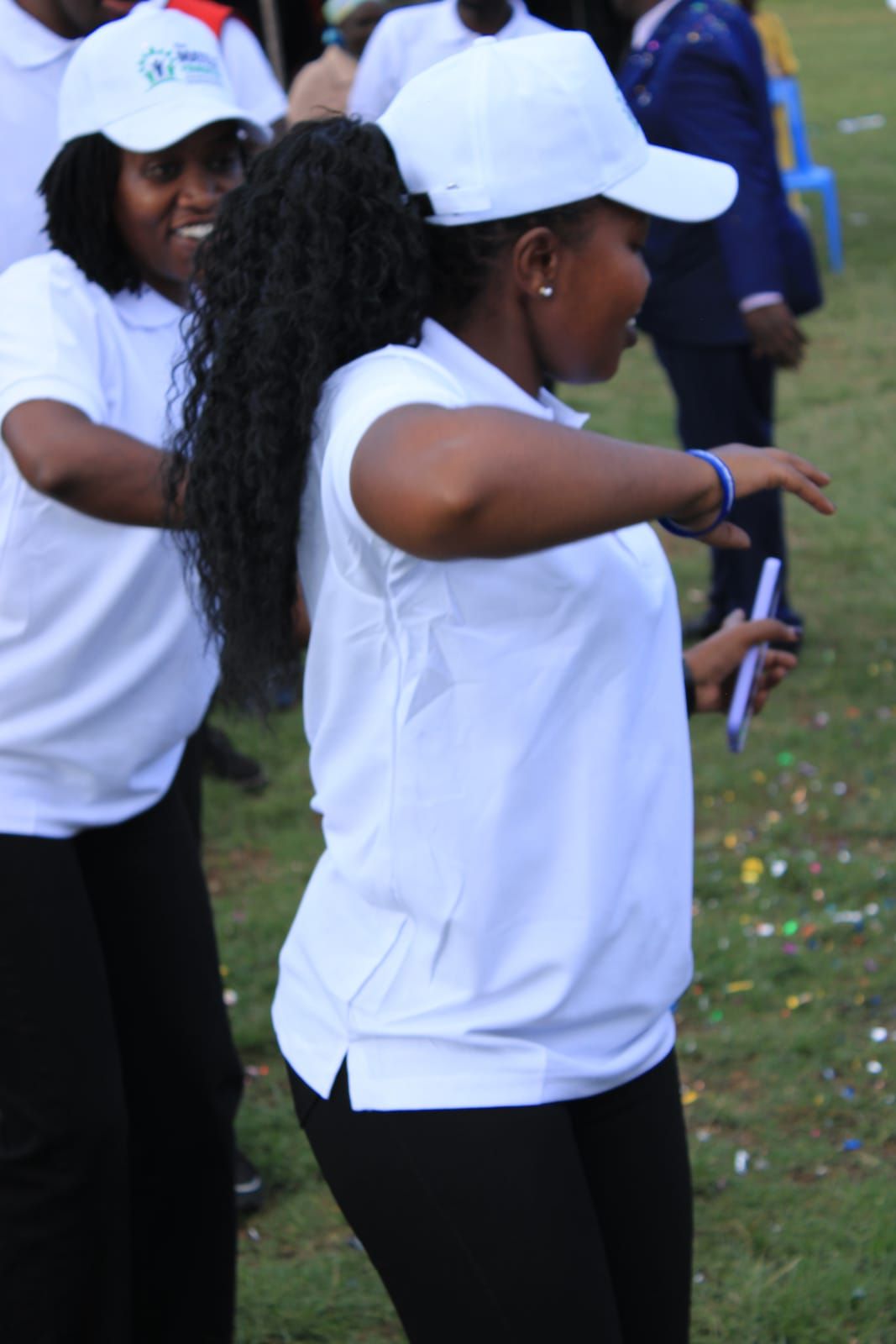 Volunteers working together at a community event